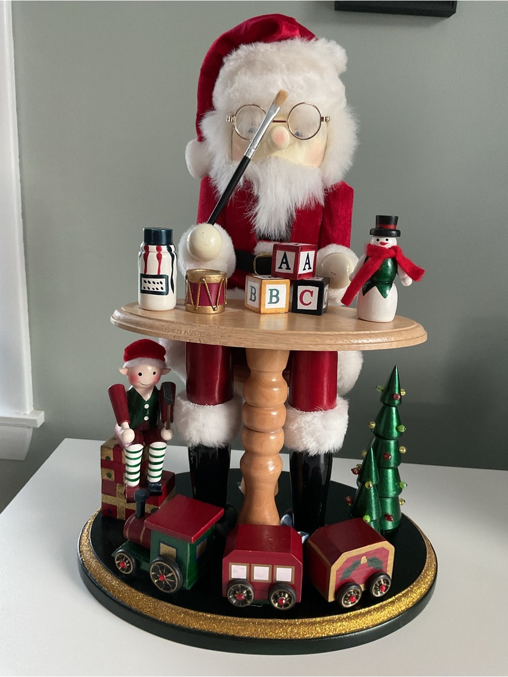 Vintage Bombay Company Santa's Workshop Wooden Nutcracker with Original Box